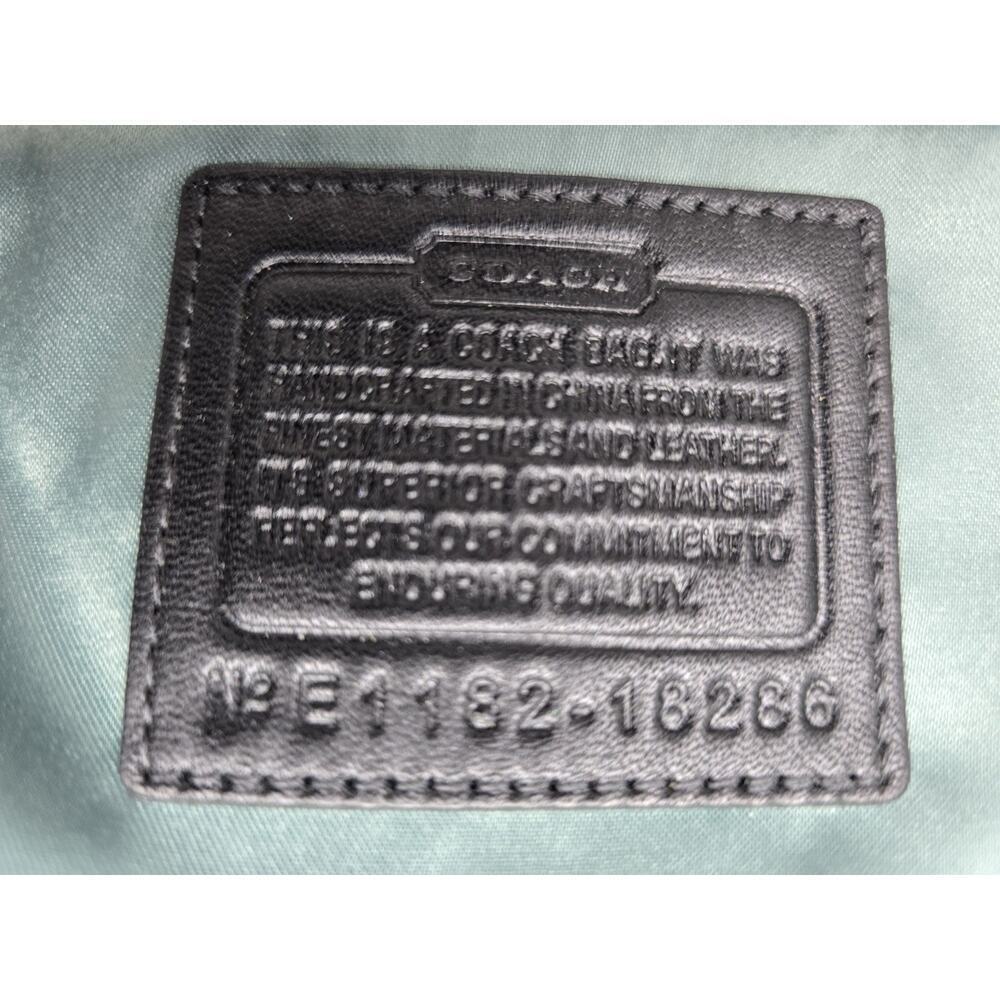 Coach Sig Kristin Metallic Zip Bag Tote Shoulder Bag Black/Silver 18286 - Picture 15 of 15